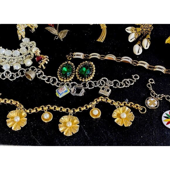 VTG  Art Deco Victorian jewelry 75 PC lot BAG Shell Cameo Brooches Florenza Krem - Picture 9 of 16